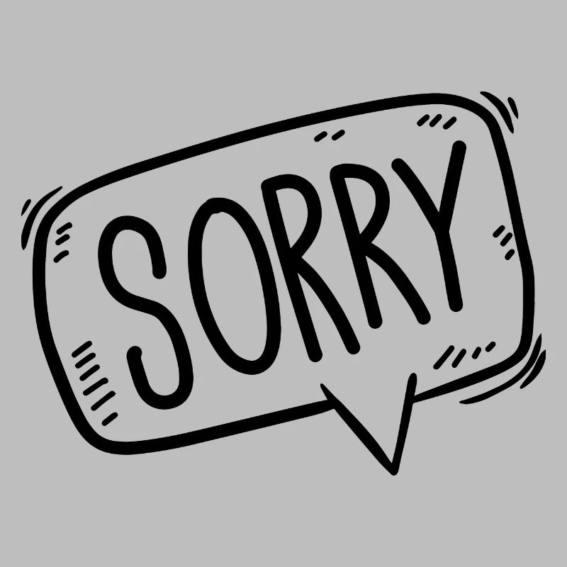 Speech bubble sorry comic
