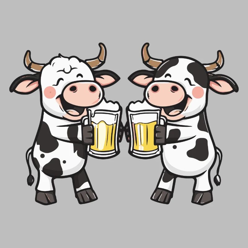 Kuh Comic Bier Lustig Saufen