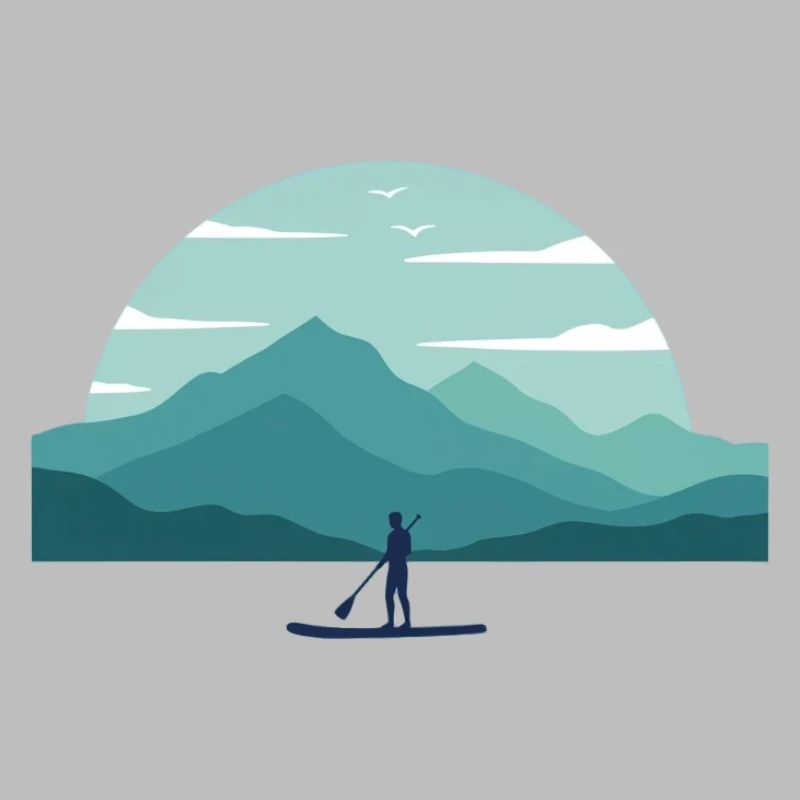 Paddleboard Dawn Over Peaks