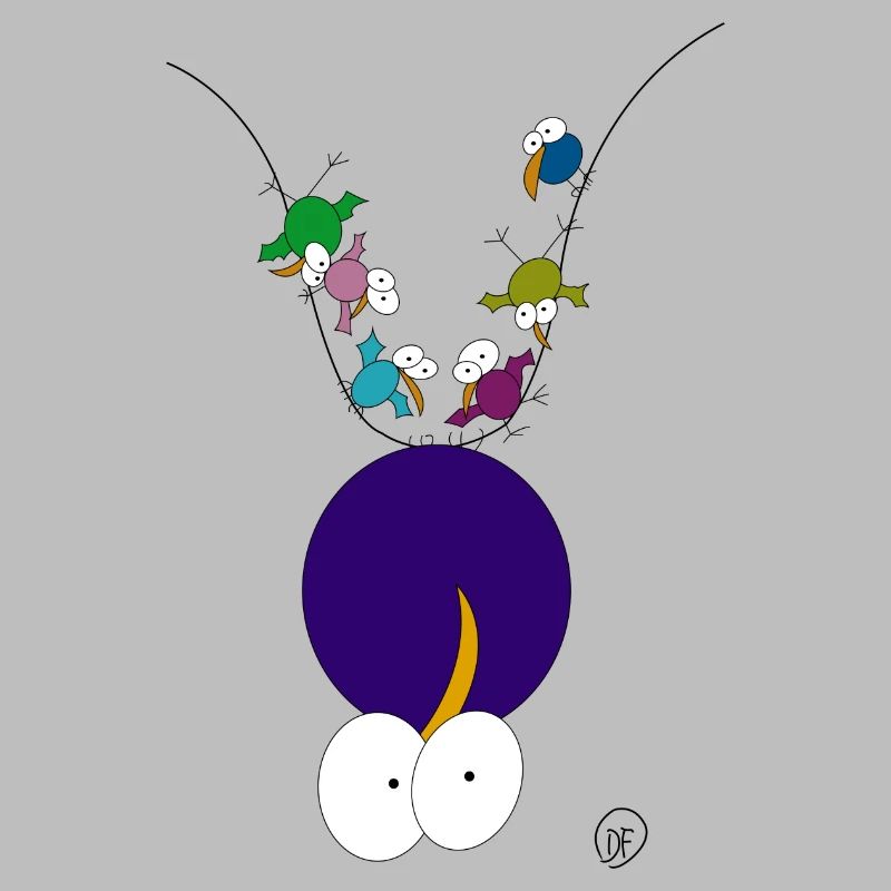 Dicker Vogel mit Freunden