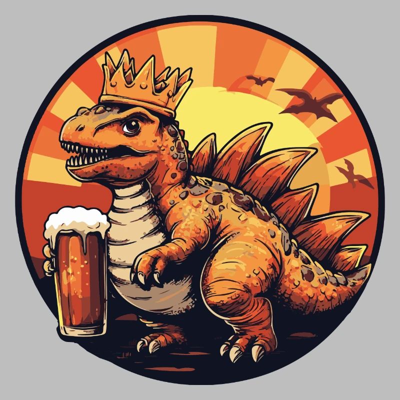 Dinosaur Stegosaurus Beer Comic