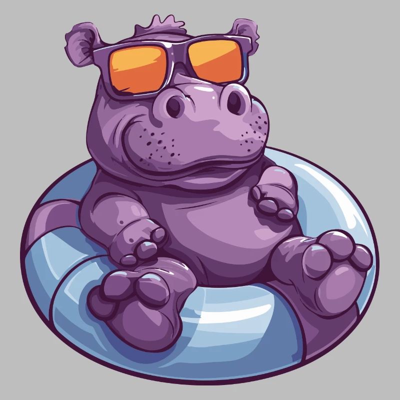 Nilpferd Sommer Comic