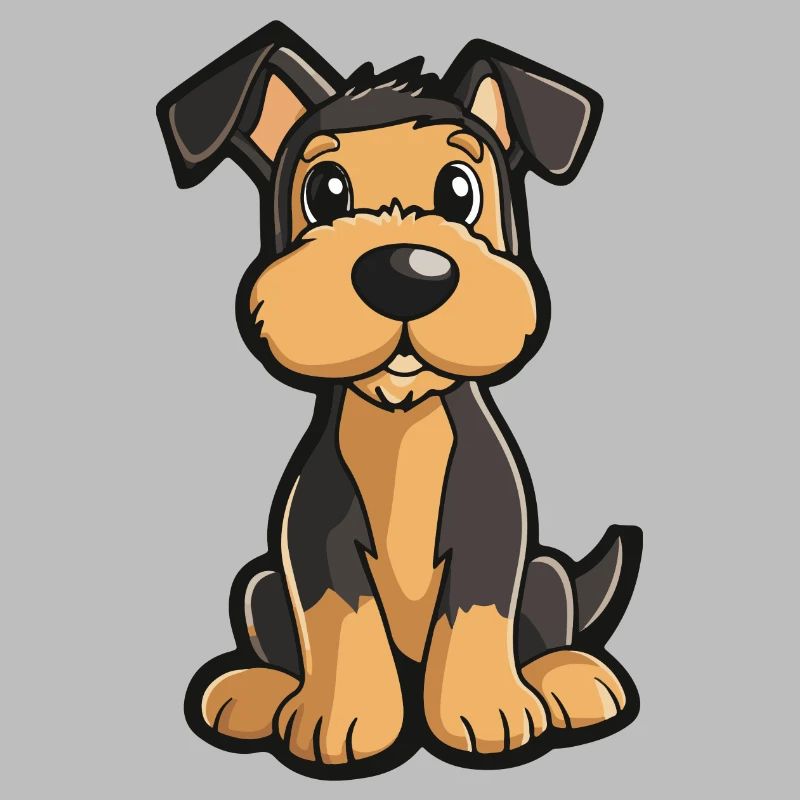 Airedale Terrier Hund Comic Niedlich
