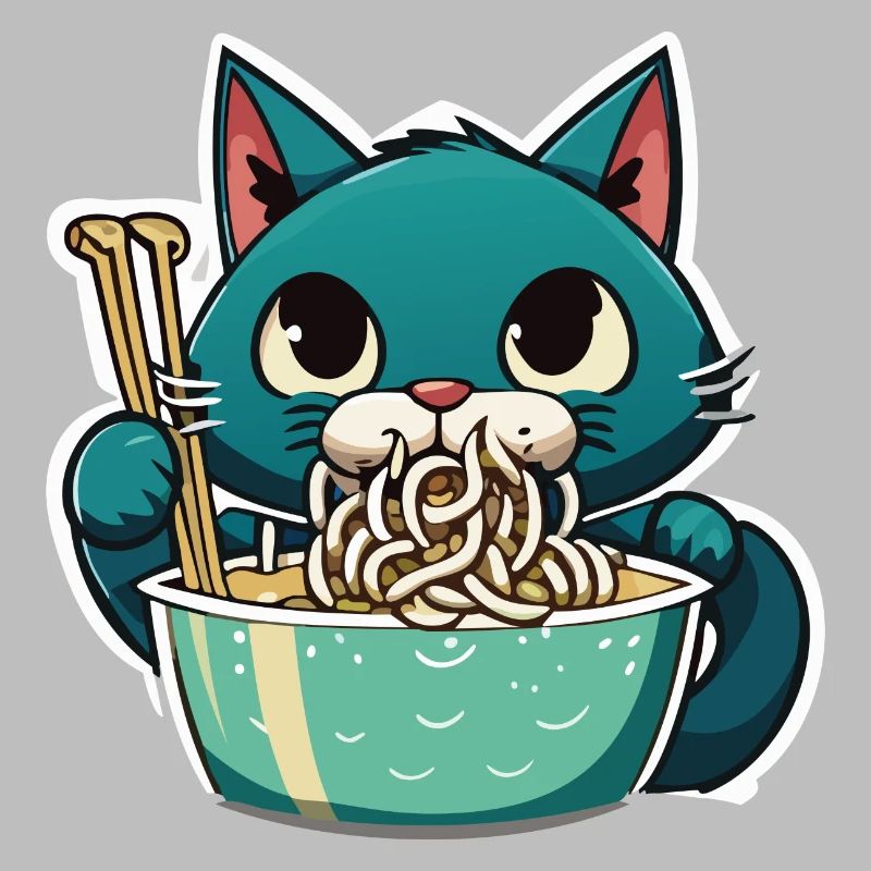 Cat Eats Instant Noldes
