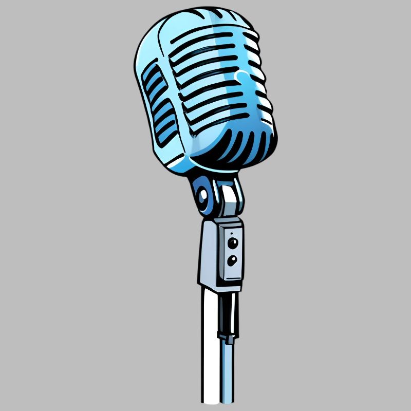 Vintage Comic Style Microphone Singing
