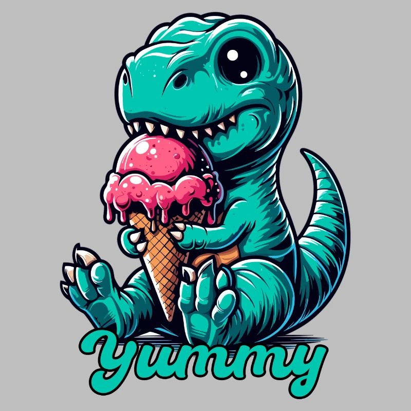 Süßer T-Rex mit Eis Dinosaurier Geschenk