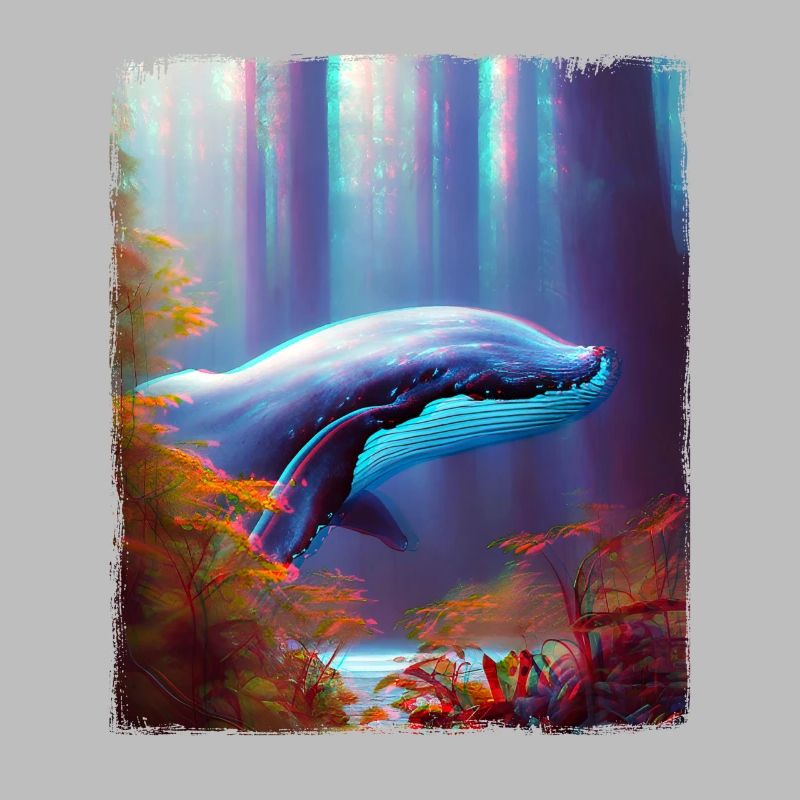 Baleine dans la forêt Surréalisme
