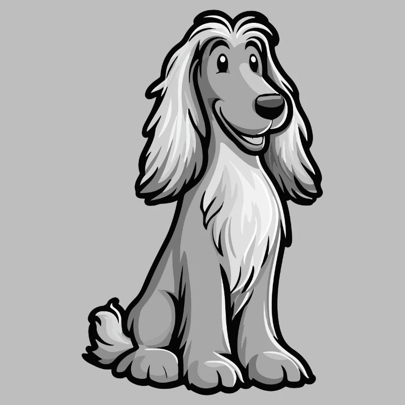 Afghan Hound Hund Comic Niedlich