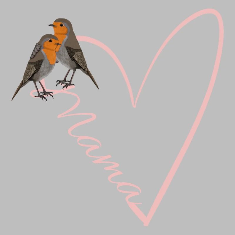 Mama Rotkehlchen mit Herz Geschenk Muttertag
