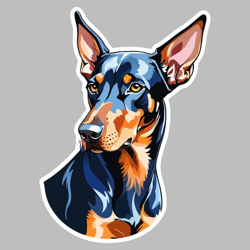 Dobermann Wasserfarben