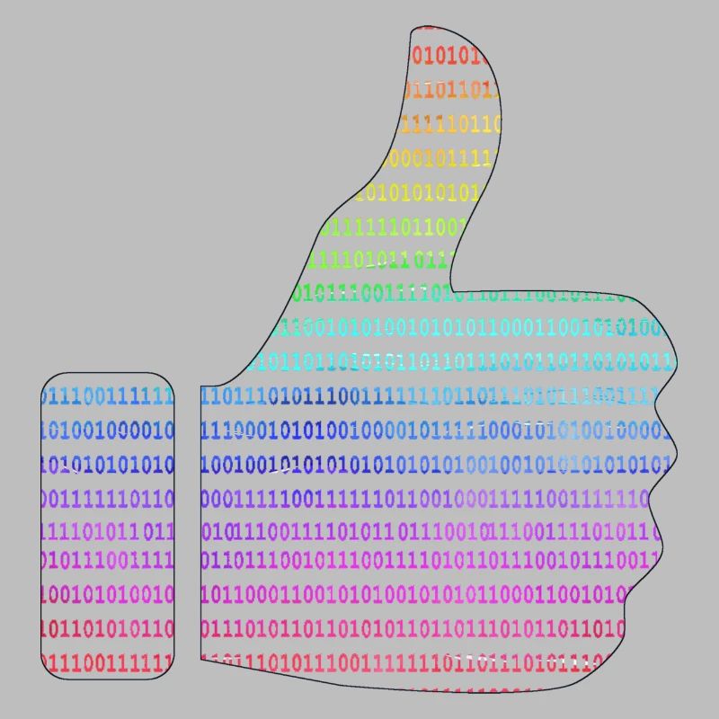 hand like binary rainbow