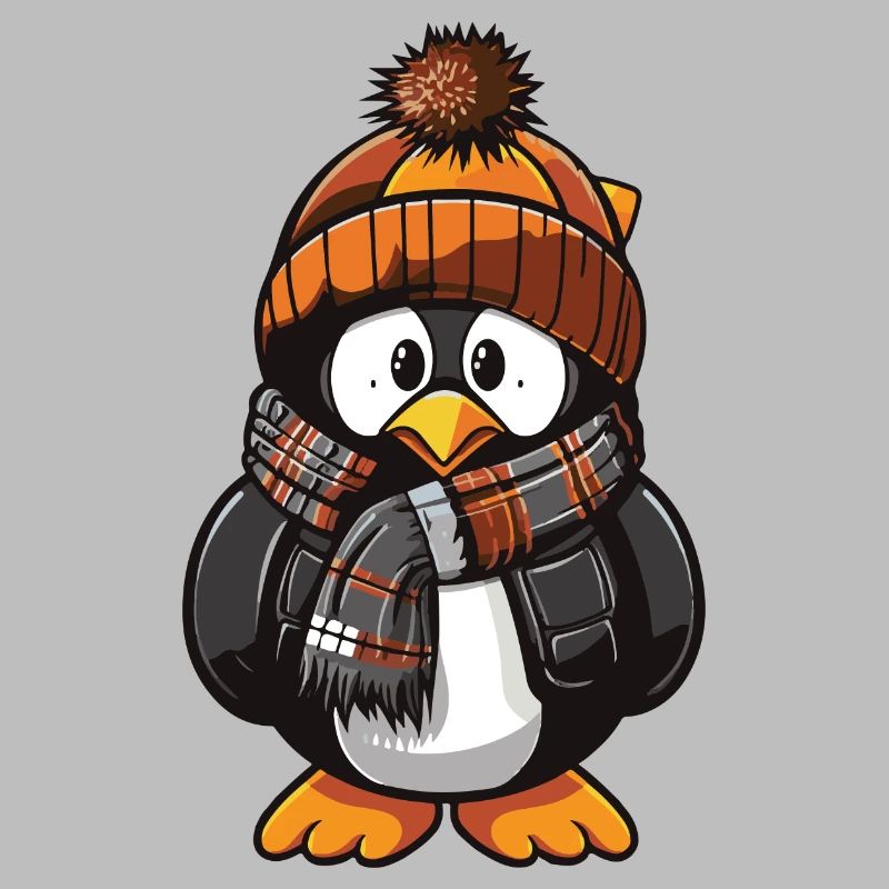 Pinguin Comic Niedlich Winter
