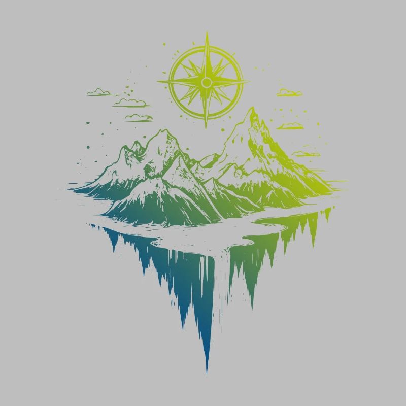 Mountains icon compass