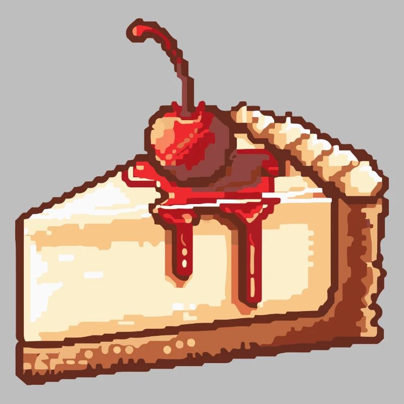 Cheesecake Pixel Icon Cake