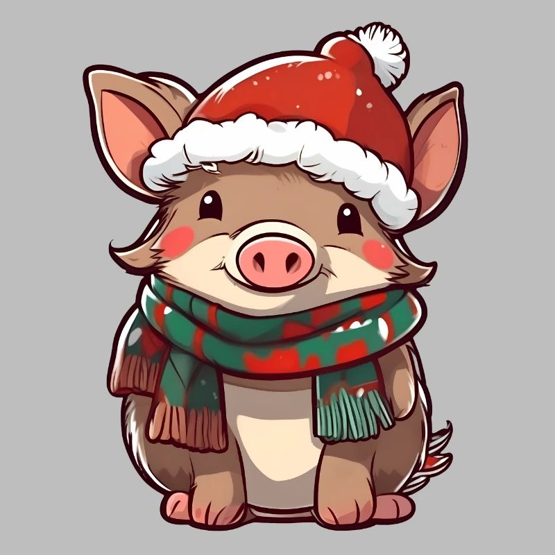 Mignon cochon dans un look d’hiver festif !