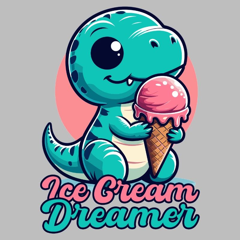 Eiscreme Träumer süßer T-Rex mit Eis Geschenk