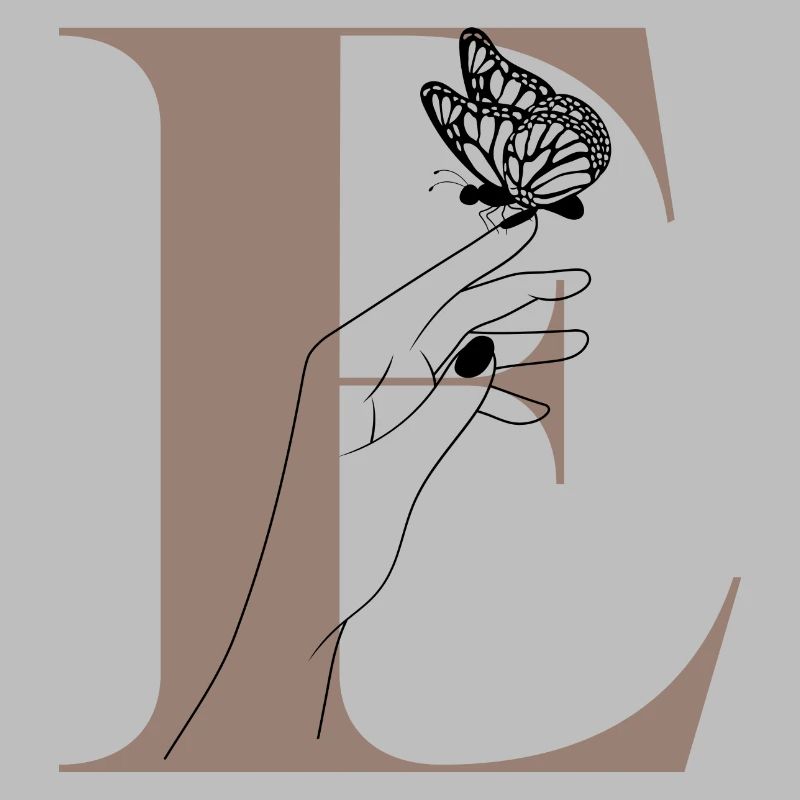 Buchstabe E Magischer Schmetterling