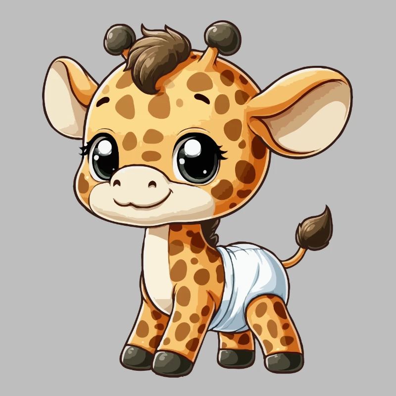 Bébé girafe avec couche
