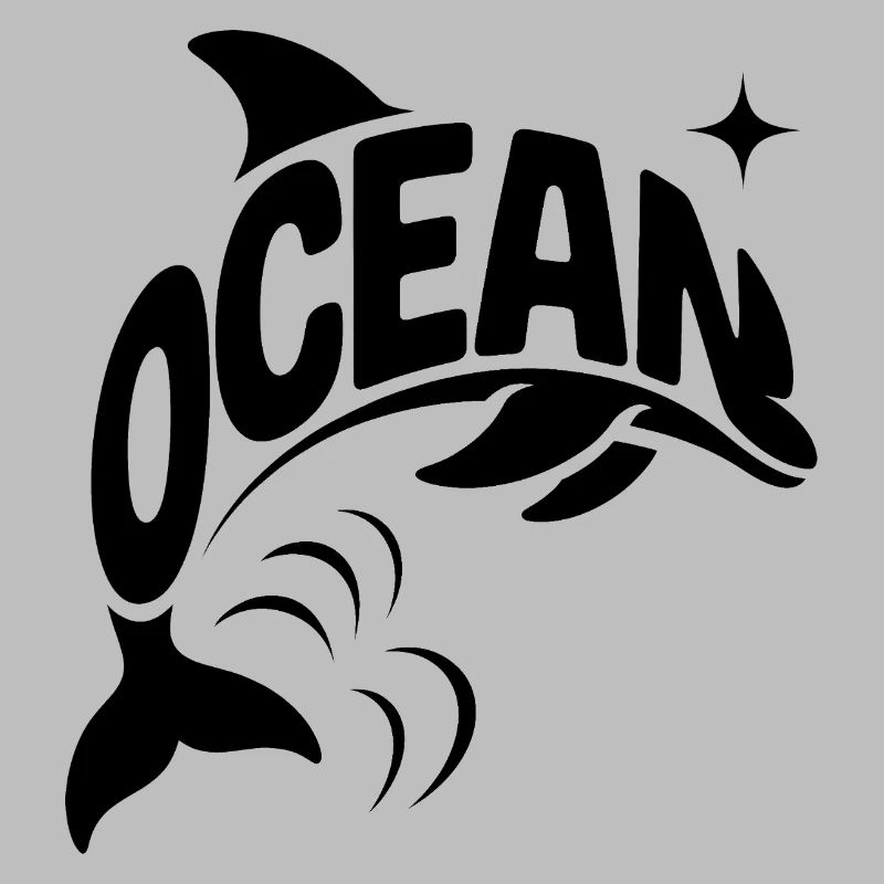 Ocean - Cool Dolphin Ocean Logo