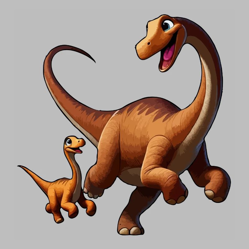 Brachiosaurus Mutter und Kind beim Herumtollen