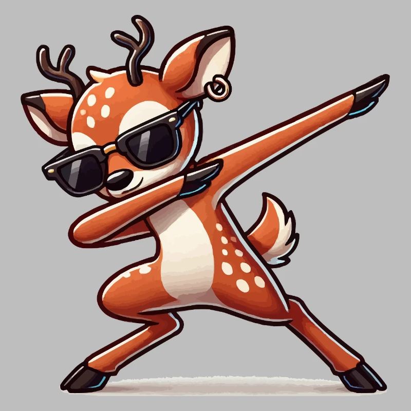 Cerf Bande dessinée Dabbing