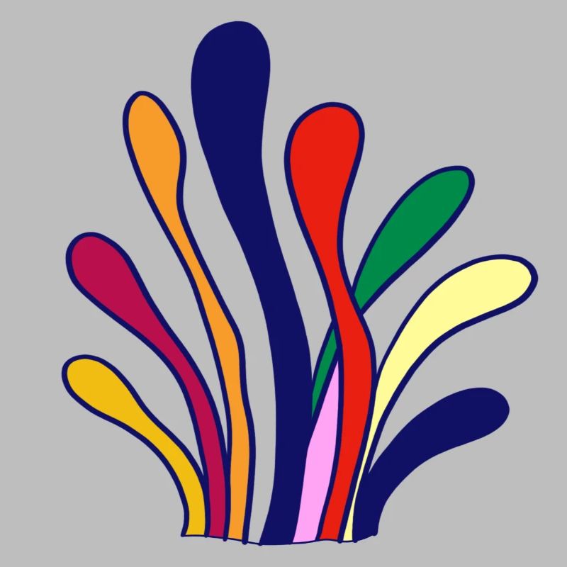 Eight linear patterns with different colors