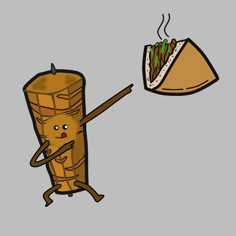 Doner kebab in the bread