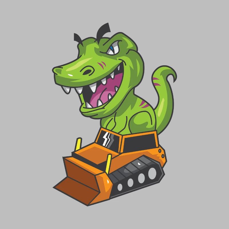 Dinosaurier Bauarbeiter Dino Geschenk Bagger