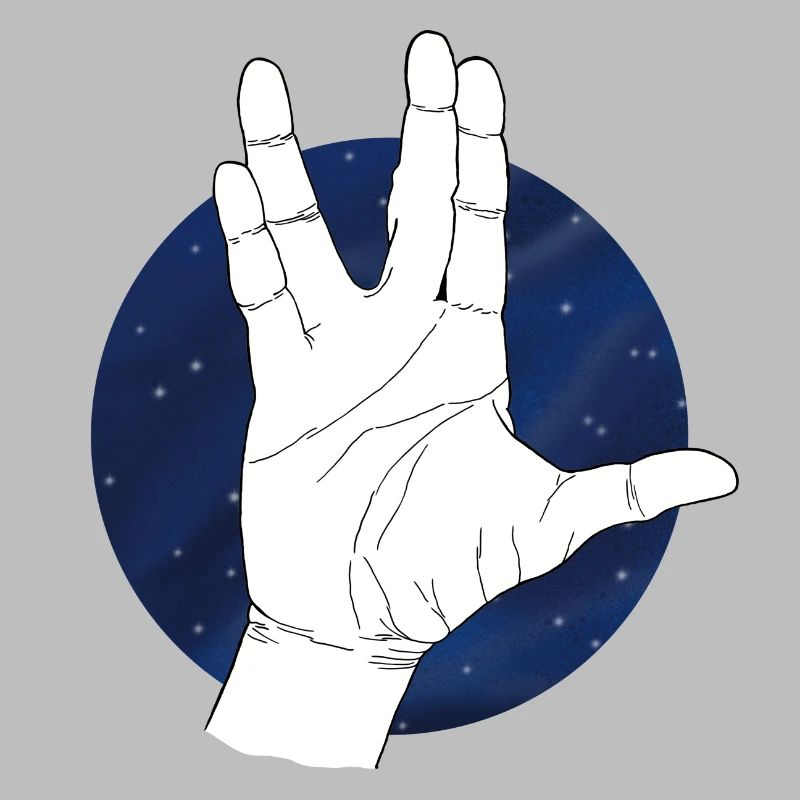 Hand Vulkaniergruß Sternenhimmel