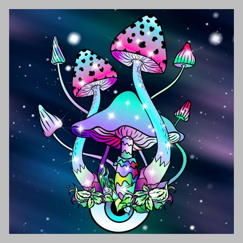Magic Mushrooms Space art