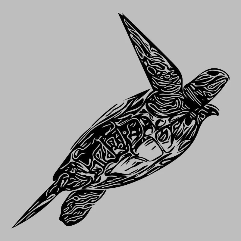 Vintage turtle emerging