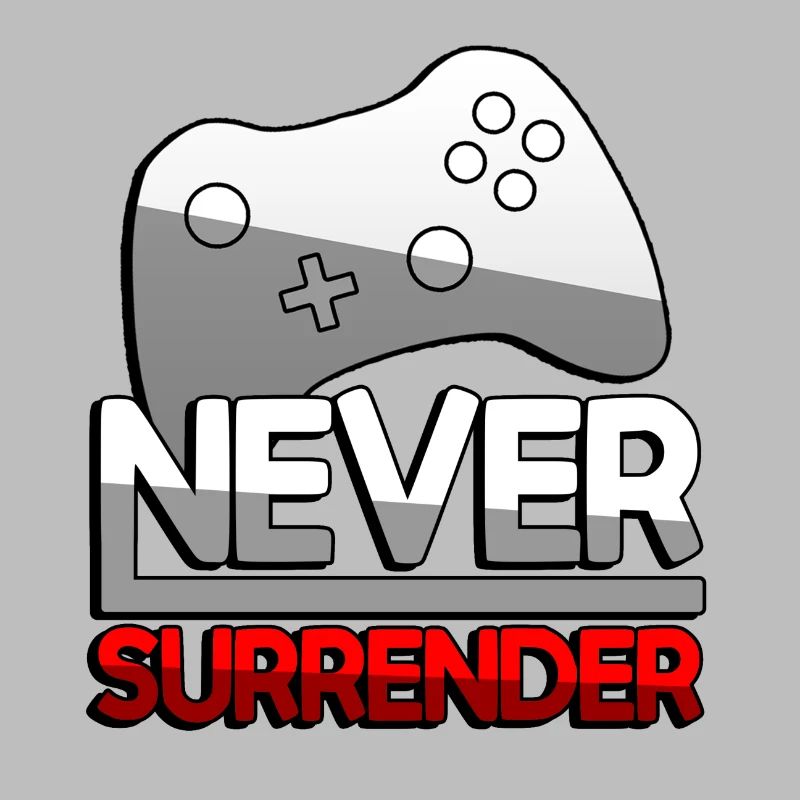 NEVER SURRENDER (Rot) + Controller - Gaming