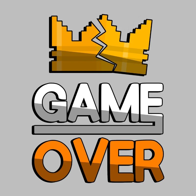 GAME OVER (Orange) + King Crown - Gaming