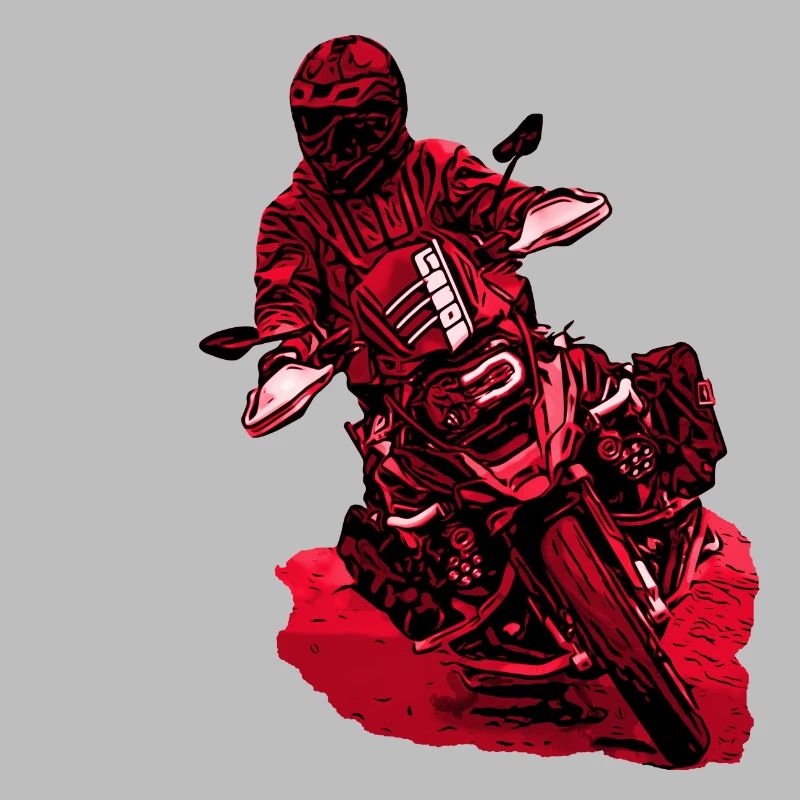 GS Fahrer Schräglage rot