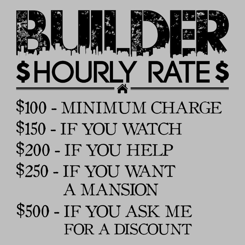 Tarif horaire Constructeur - noir - Constructeur de maison