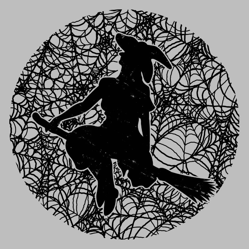 Spooky Spider Web Witchcraft Broomstick Halloween