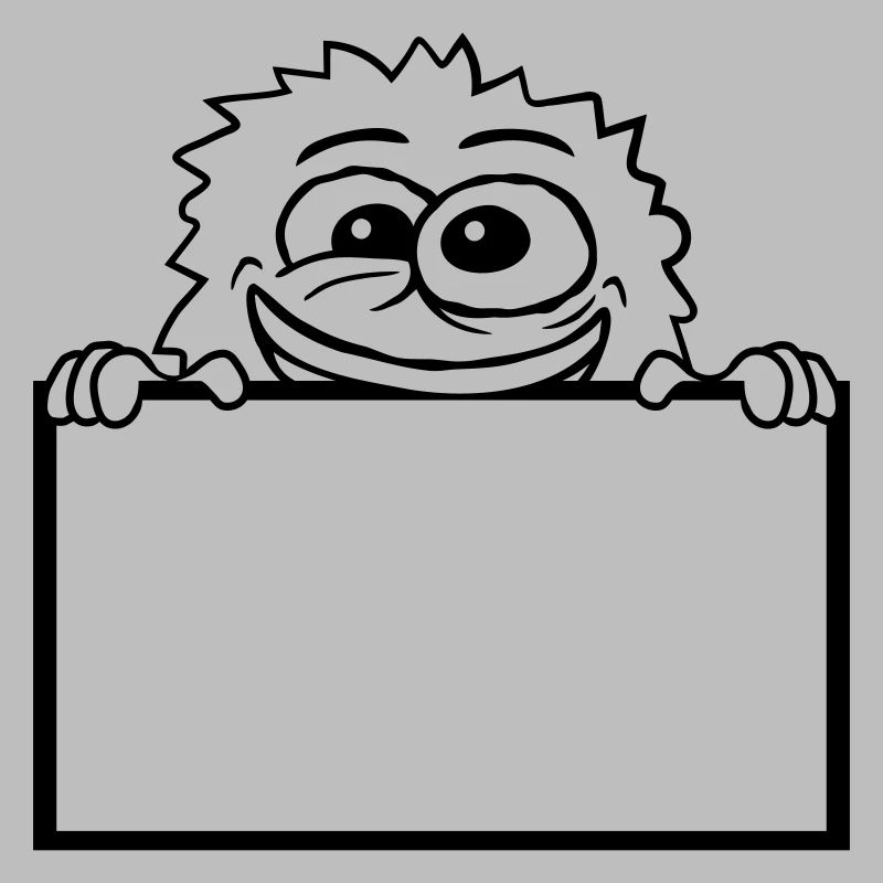 Comic Monster hinter Mauer