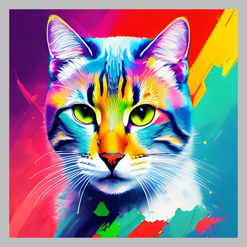Edle Katze Ölgemälde Design Ölfarben Malfarben Sty