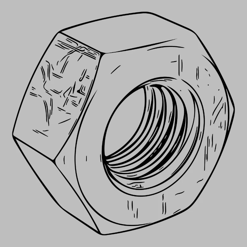 Screw nut with scratched surface