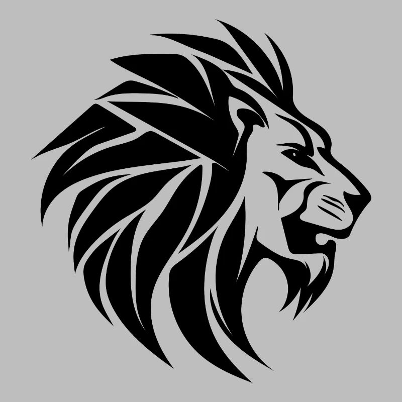 Large Lion Head with Mane Tattoo Style