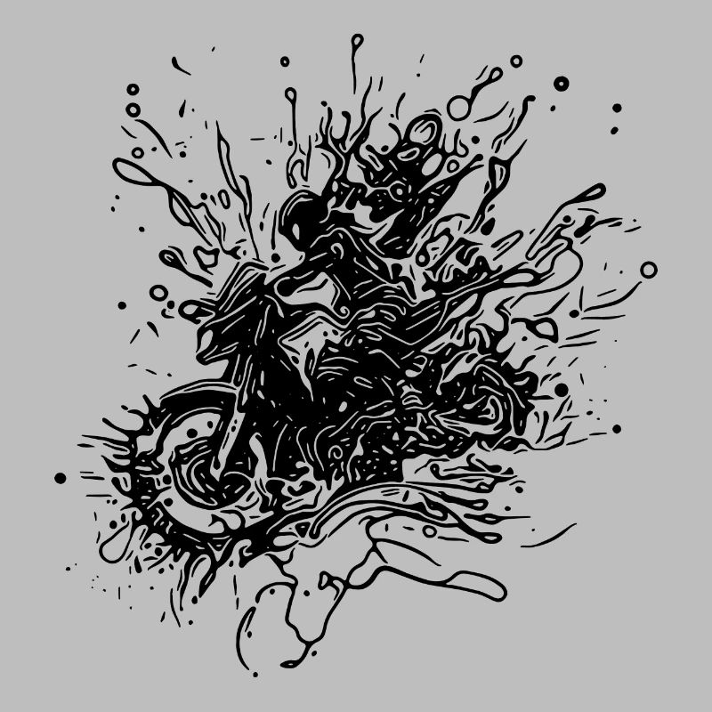 Racing Motorcycle Tattoo Splash Style