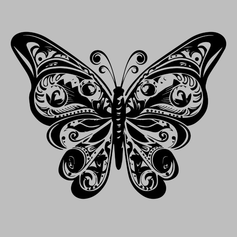 Style élégant de tatouage de papillon vintage