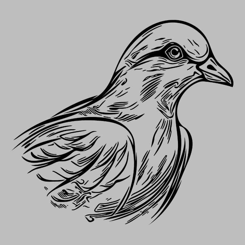 Colombe élégante dans les lignes de style tatouage