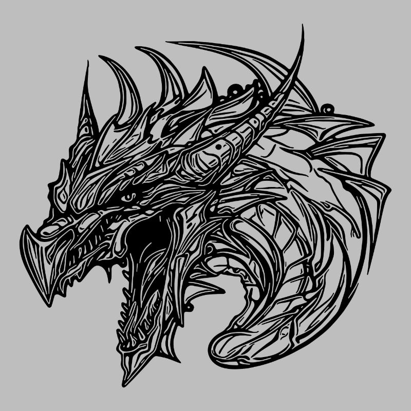 Dragon sifflant en robe à écailles de tatouage