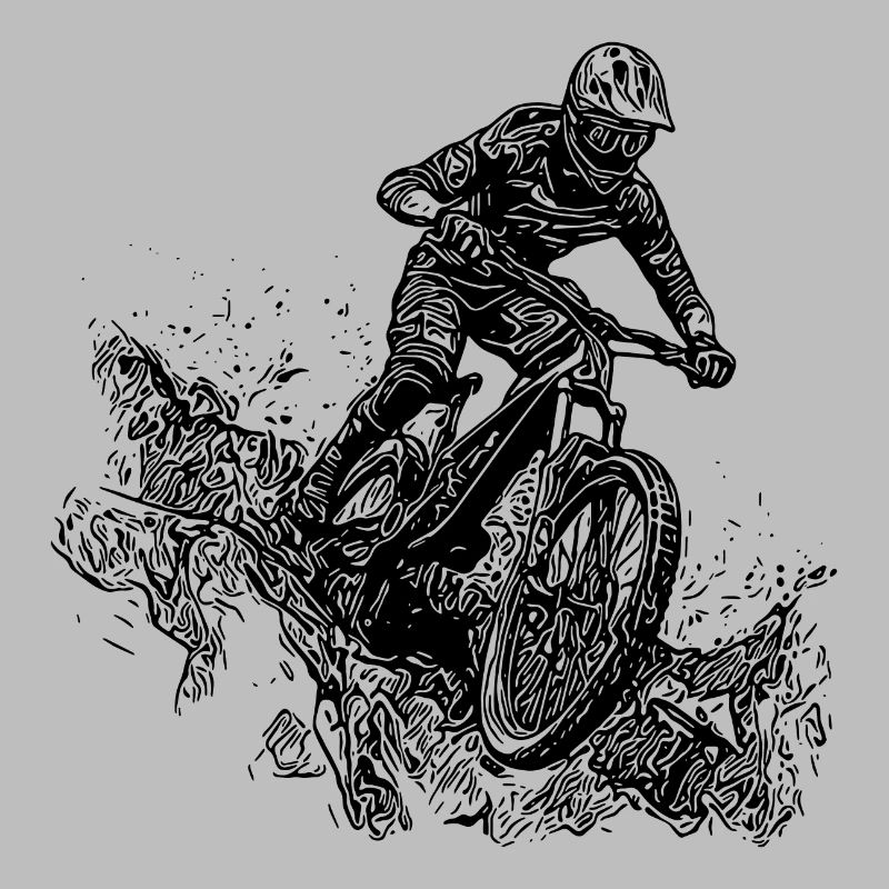 Cyclistes VTT Boue de pluie Descente