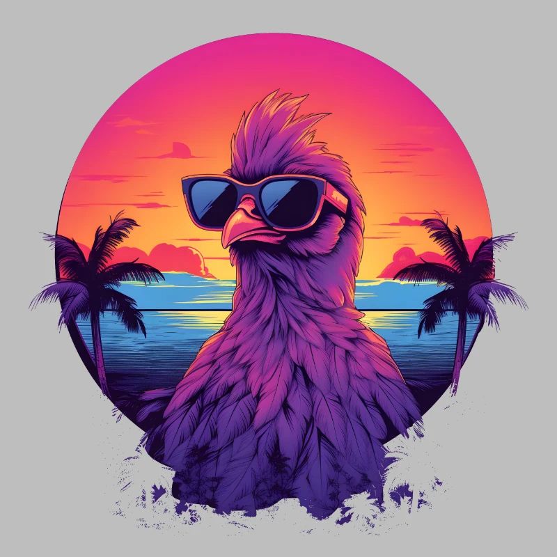 Synthwave Chicken Sunset