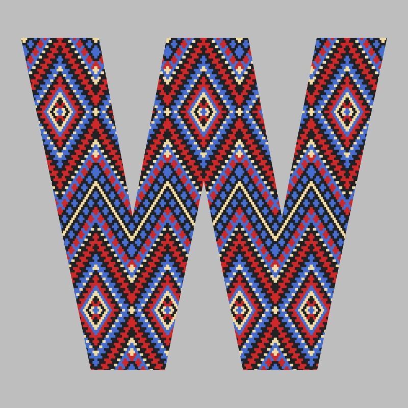 Monogram Letter W- geometric pattern