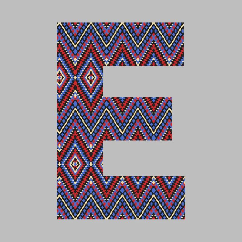 Monogramm Buchstabe E- boho buntes Design