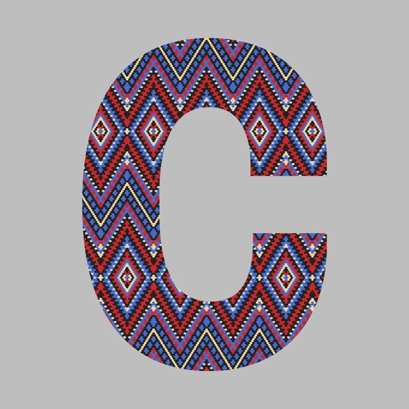 Monogram Letter C- geometric pattern