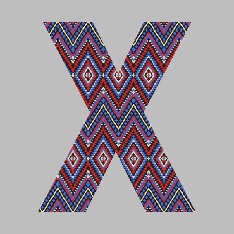 Monogramm Buchstabe X- geometrisches Muster